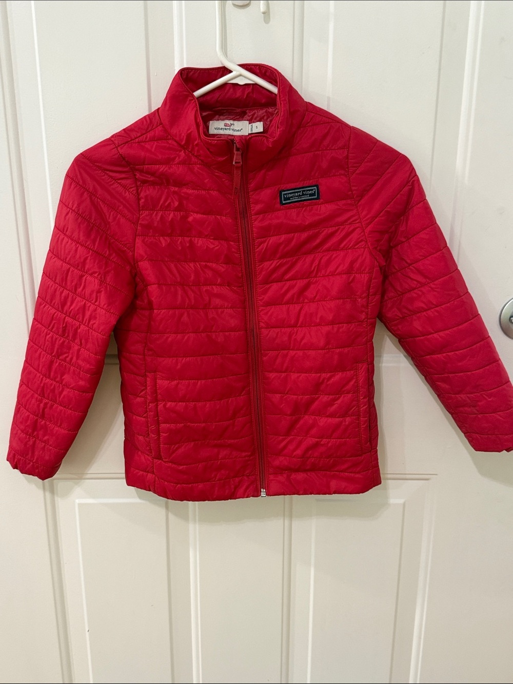 Vineyard Vines Girls Red Quilted Lightweight Puffer Jacket